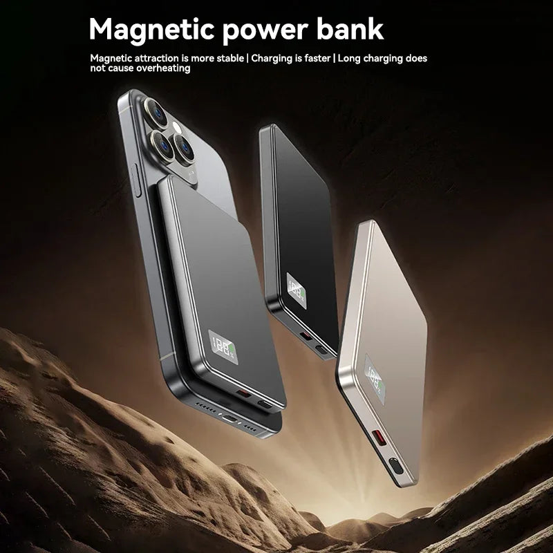 Power Bank Magnético Inalámbrico Magsafe 3-En-1 - Batería Externa Slim 22.5W Para Iphone Y Samsung